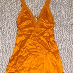 Orange lace slip dress mini NWT Zara
